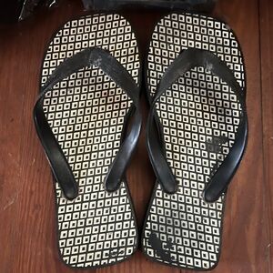 Black and White Flip Flops